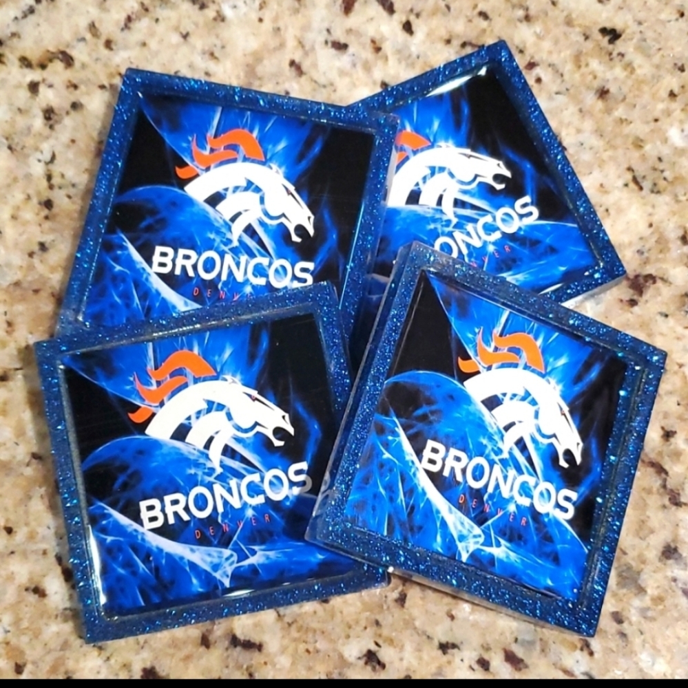 Denver Broncos Coaster Set NWOT